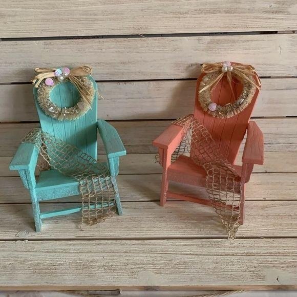 Other - Coastal Christmas Decor Adirondack Chair Set